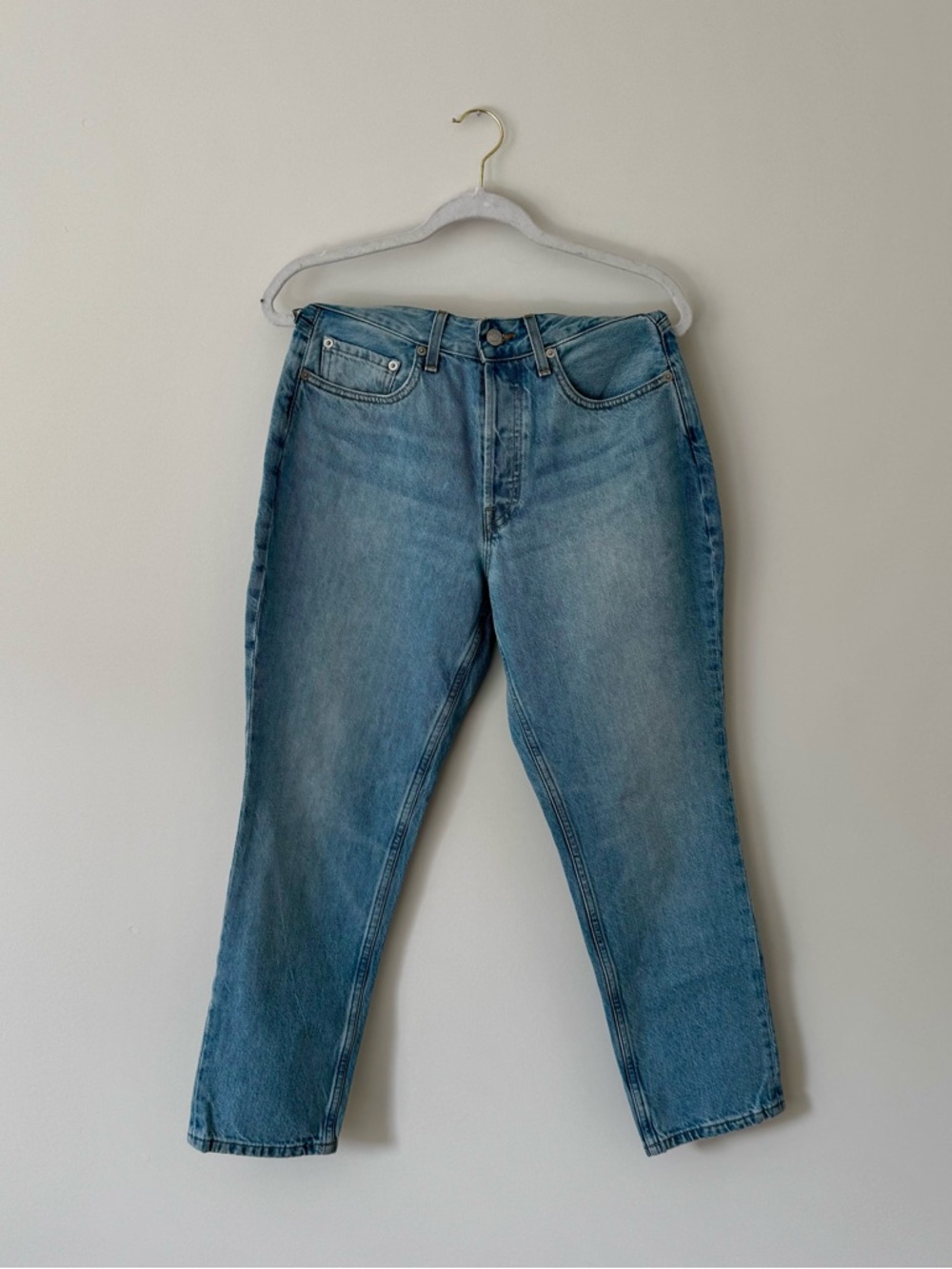 NWOT Everlane Curvy 90s Cheeky Straight Jeans, Light Wash – Size 27 / 4